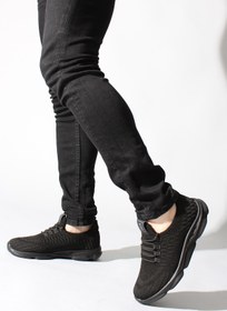 Resim Rovigo Erkek Siyah Dokuma Streç Sneaker 