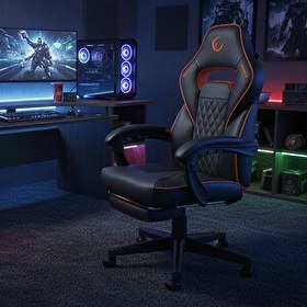 Resim Rampage KL-R12 Lumos Deri Siyah-Turuncu Oyuncu Koltuğu 