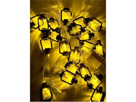 Resim Özbience Renkli 4m Ramazan Feneri, Kandil Motifli, Fişli Günışığı, 20'li Set 