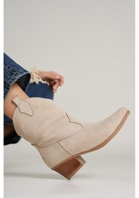 Resim Tepic Kadın Bej Western Bot Bej 