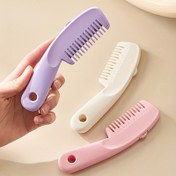 Resim 2'si 1 Arada Saç İnceltme Tarak ve Düzleştirici - Taşınabilir Çift Fonksiyonlu Şekillendirme Aracı Pürüzsüz, Eşit Saç Kesimi İçin - Mor & Beyaz Plastik Tarağlar Kolay Saklama Deliği ile 