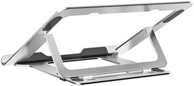 Resim S-link SL-AL11 Gümüş 6 Açılı Katlanabilir Alüminyum Kaymaz Silikon Ped Metal Laptop Stand 