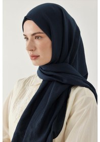Resim Mirsoy Scarf Düz Pamuk Şal - Lacivert Lacivert 