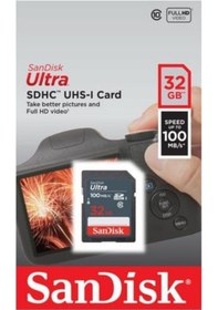 Resim Sandisk Ultra 32 GB 100mb/s SDHC Hafıza Kartı 