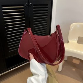Resim Elegant Burgundy Clutch sabit omuz askıları ile - Biraz şık, yıkanmaya gerek yok, hafif tasarım 