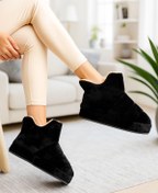 Resim StWenn Kadın Panduf Ev Botu Ev Ayakkabısı Kalın Hafif Taban Siyah 