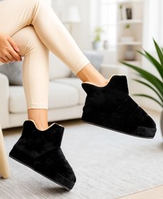 Resim StWenn Kadın Panduf Ev Botu Ev Ayakkabısı Kalın Hafif Taban Siyah 