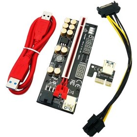 Resim Unichrome Riser V016 PCI-E X16 10 Kapasitör Voltaj Regülatörlü Ekran Kartı Yükseltici 