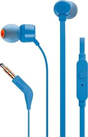 Resim JBL T110 Mikrofonlu Kablolu Kulak İçi Mavi Kulaklık 