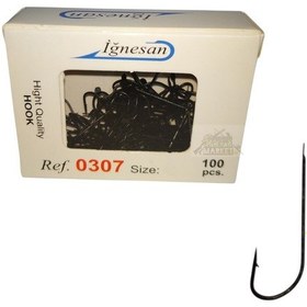 Resim İğnesan 0307 Serisi Siyah Çapraz 100lü Paket Olta İğnesi - No-10 No:10 