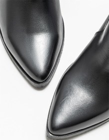 Resim Elle Shoes Siyah Deri Kadın Western Çizme 