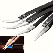 Resim 1 adet Yüksek Sıcaklığa Dayanıklı Seramik Cımbız - Antistatik, İzole Paslanmaz Çelik Koruyucu Kılıf ile, Güvenli ve Hassas Kullanım için Ergonomik Tasarım, Siyah ve Beyaz Seçenekler, Sıcak Sıcaklık Araçları | Şık Metalik Bitiş | Dayanıklı Yapı 