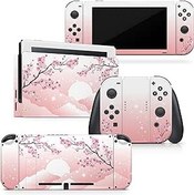 Resim Tacky Design Sakura Flowers Skin Nintendo Switch Skin ile Uyumlu - Premium Vinil 3M Kiraz Çiçekleri Nintendo Switch Çıkartma Seti - Konsol, Dock, Joy Con için Anahtar Kaplaması - Tam Çıkartma 