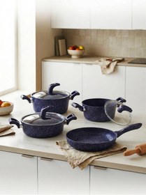 Resim Hascevher Karina 7 Pcs Granit Vega Tencere Seti 1822ten26kar26tv Renk Mor 