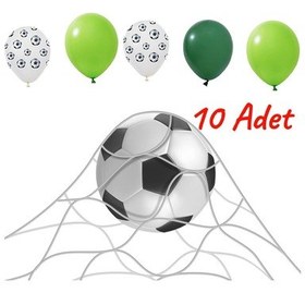Resim 10-12 İnç Futbol Topu Açık Ve Koyu Yeşil Balon 10 Adet Karışık 