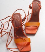 Resim luvishoes 801 Turuncu Cilt Topuklu Kadın Sandalet 