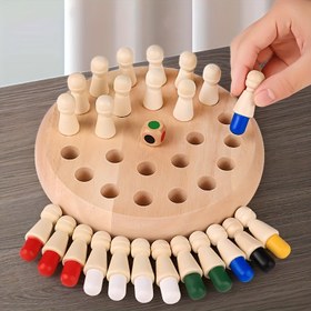 Resim Dikopubby Ahşap Hafıza Eşleştirme Kibrit Çöpü Satranç Oyunu: Eğitici Bir Mantık Oyunu ve Zeka Oyunu - Etkileşim ve Eğlence İçin Mükemmel! Noel Cadılar Bayramı Şükran Günü Hediyeleri 