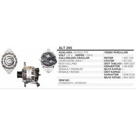 Resim Alternator 24V 110A John Deere New Holla 504625422 