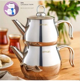 Resim Emsan Lina Çaydanlık Takımı-Inox 