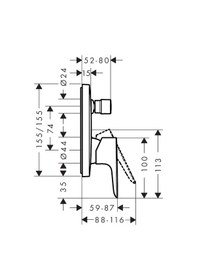 Resim Hansgrohe Talıs E Tek Kollu Banyo Bataryası Mat Sıyah 71745670 Mat Siyah 