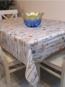 Resim Kumaş Dokulu Tabanı Silikonlu Yıkanabilir Silinebilir Ütülenebilir Kaymaz Dekoratif Masa Örtüsü Brs020 Beyaz 