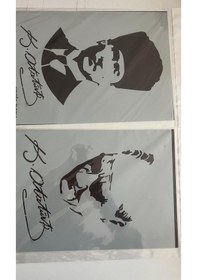 Resim Büyük Boy Atatürk Stencil Kalıp 2 Adet Birden 