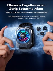 Resim Rgb Işıklı Mobil Cep Telefon Radyatör Fanı Youtube Canlı Yayın Tiktok Gamer Soğutucu 