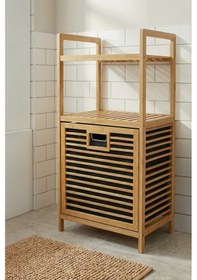 Resim Mien Bambu Dikey Çamaşır Sepeti Raflı Çamaşır Sepeti 40x30x95 Cm Bambu 