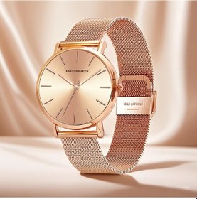 Resim Fochsia Yeni Gül Altını Kızıl Ve Gümüş Renk Çelik Kordon Günlük Tatil Davet Kol Saati Diğer 