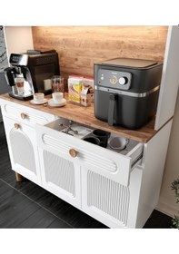 Resim Rosa Kahve Köşesi - 140 Cm Mdf Mutfak Dolabı - Led Aydınlatmalı - 