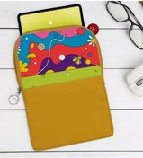 Resim Bk Gift Gift Modern Art Tasarımlı Taşınabilir Koruyucu Tablet Kılıfı & Organizer Çanta - Sarı-2 
