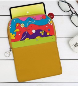 Resim Bk Gift Gift Modern Art Tasarımlı Taşınabilir Koruyucu Tablet Kılıfı & Organizer Çanta - Sarı-2 