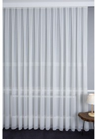 Resim Keten Maya 1/2.5 Normal Pileli Ütü İstemez Kırışmaz Yeni Sezon Salon Oda Tül Perdesi Ekru 