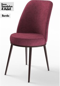 Resim Canisa Concept Canisa Dexa Serisi 1.sınıf Yemek Ve Mutfak Sandalyesi , 4 Adet , Bordo , Ayaklar Ceviz Sandalye Bordo Ayaklar Ceviz 