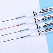 Resim 12 adet Uzun Kafa Marker, 30mm Derin Delik Hassasiyeti - Kırmızı, Siyah, Mavi, Yeşil, Beyaz Mürekkep Yağlı Kalemler Ahşap İşleri, Banyo Dekoru ve Plastik, Ahşap, Cam, Metal Üzerine DIY El Sanatları için | İnce Nokta Markerlar | Çok Yönlü Çizim Kalemleri 