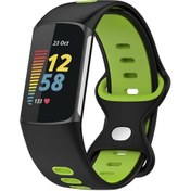 Resim Sones Fitbit Charge 5 Akıllı Saat Spor Su Geçirmez İki Renkli Silikon Bant 