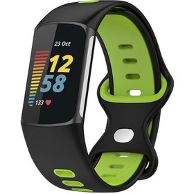 Resim Sones Fitbit Charge 5 Akıllı Saat Spor Su Geçirmez İki Renkli Silikon Bant 