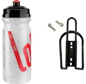 Resim Elite Loli Şeffaf 600ML Matara ve Matara Kafesi Seti Montaj Vidası Dahil 