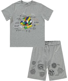 Resim Civil Boys Rubik Küp Baskılı 6-9 Yaş Pijama Takımı - Gri - Grimelanj / 9-10 Yaş 