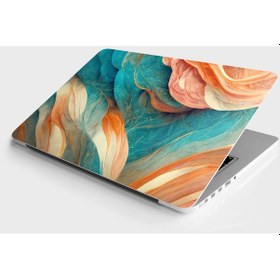 Resim Laptop Sticker Bilgisayar Notebook Pc Kaplama Etiketi Mermer Ebru Doku 