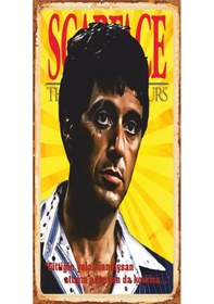 Resim scarface alpachino sinema afişi mini retro ahşap poster 