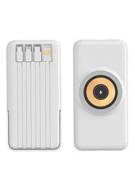 Resim Magsafe Manyetik Kablosuz Powerbank - Hızlı Şarj Taşınabilir Şarj Aleti, Lcd Göstergeli, 10.000 Mah Beyaz 