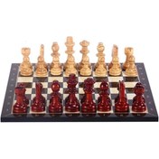 Resim Braventa Collection Gifthome, Ahşap Satranç Takımı/Seti; Orta, El Yapımı, Şimşir,Ceviz Desenli, Satranç Tahtası 