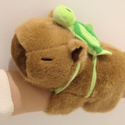 Resim 1 Adet Sevimli Kapibara Peluş Oyuncak ve Kaplumbağa Sırt Çantası - Yumuşak Polyester Dolgulu Hayvan, Kawaii Derin Kahverengi & Yeşil Detaylar, 0-3 Yaş Çocuklar İçin Güvenli, Çocuklar ve Koleksiyoncular İçin İdeal Hediye, Oyun Odası Dekoru, Kolleksiyon Parçası, Şirin Aksesuar, Dayanıklı Dikiş, Pelüş Dokusu, Güzel Peluş Oyuncak, Sağlam Yapım, Bebek Duşu Hediyesi 