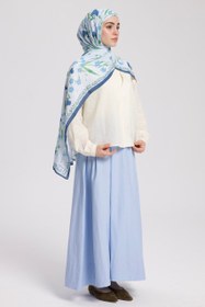 Resim Düz Cepli Poplin Etek-100CM Bebek Mavi 