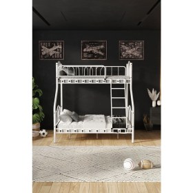 Resim Missidea Imaj 3 Kişilik Ebeveyn 3'lü Metal Ranza Beyaz 90X200 cm 