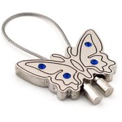 Resim Solfera Mavi Taşlı Kelebek Metal Anahtarlık Kc485 