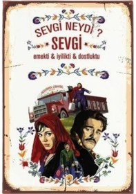 Resim Al Yazmalım Sevgi Neydi Ahşap Retro Vintage Poster 