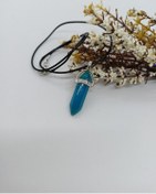 Resim MAVİ AKİK TAŞI KOLYE/ ÇİVİ ŞEKLİNDE DOĞALTAŞ KOLYE Beyaz 