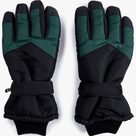 Resim Erkek Renk Kontrastlı Kayak Eldiveni 